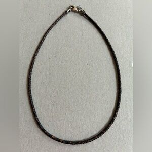 Silpada Brown Braided Leather Necklace